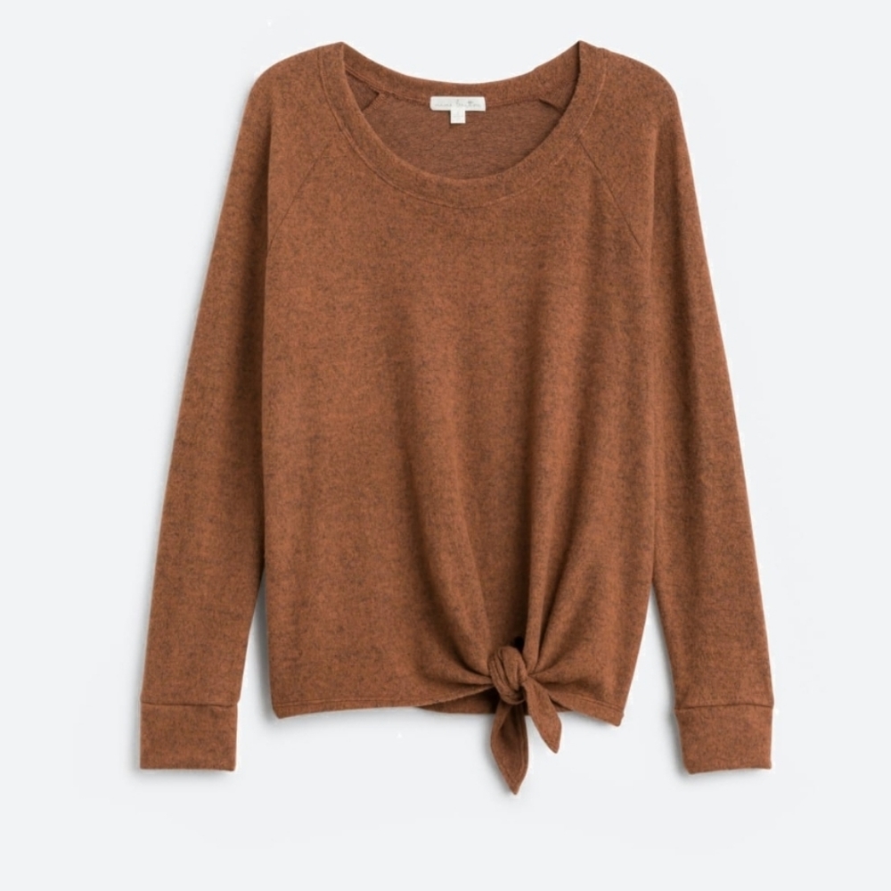 Billie Tie Front Brushed Knit Top- sold